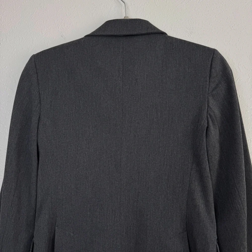 Express Charcoal Gray Single Button Tailored Blazer Jacket 6